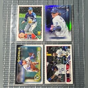 ⚾️ New Bobby Witt Jr., KC Topps MLB Baseball Cards, Collection of 4, (Lot 1)